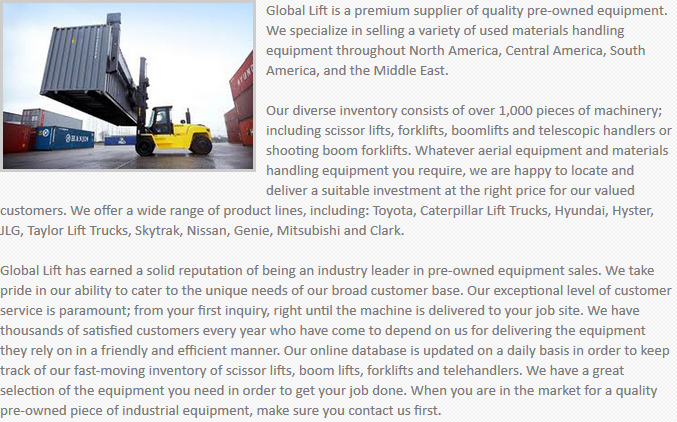 Global Lift Equipment Costa Mesa